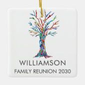 ファミリーパーソナライズされた懇親会ファミリーツリー セラミックオーナメント (正面)