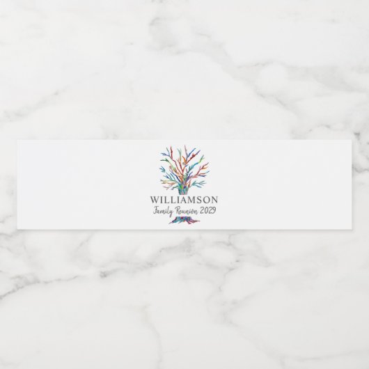 ファミリーパーソナライズされた懇親会ファミリーツリー ペットボトルラベル (シングルラベル)