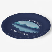 ファミリーパーソナライズされた懇親会ブルーレイクバケーション ペーパープレート (アングル)