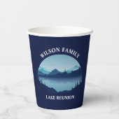 ファミリーパーソナライズされた懇親会ブルーレイクバケーション 紙コップ (裏面)