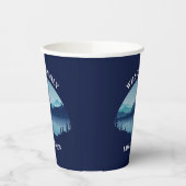 ファミリーパーソナライズされた懇親会ブルーレイクバケーション 紙コップ (左)