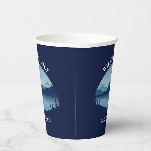 ファミリーパーソナライズされた懇親会ブルーレイクバケーション 紙コップ