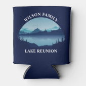 ファミリーパーソナライズされた懇親会ブルーレイクバケーション 缶クーラー (正面)
