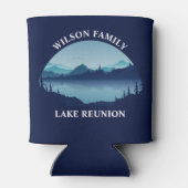 ファミリーパーソナライズされた懇親会ブルーレイクバケーション 缶クーラー (裏面)