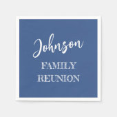 ファミリーパーソナライズされた懇親会ブルー紙 スタンダードカクテルナプキン (正面)