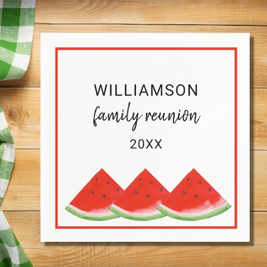 ファミリーパーソナライズされた懇親会レッドスイカ スタンダードカクテルナプキン