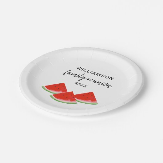 ファミリーパーソナライズされた懇親会レッドスイカ ペーパープレート (アングル)