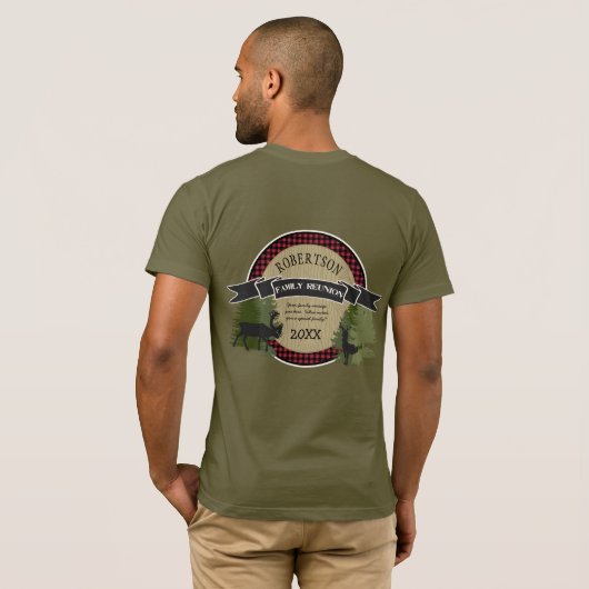 ファミリーパーソナライズされた懇親会名ディアムースツリーズ Tシャツ (裏面フル)