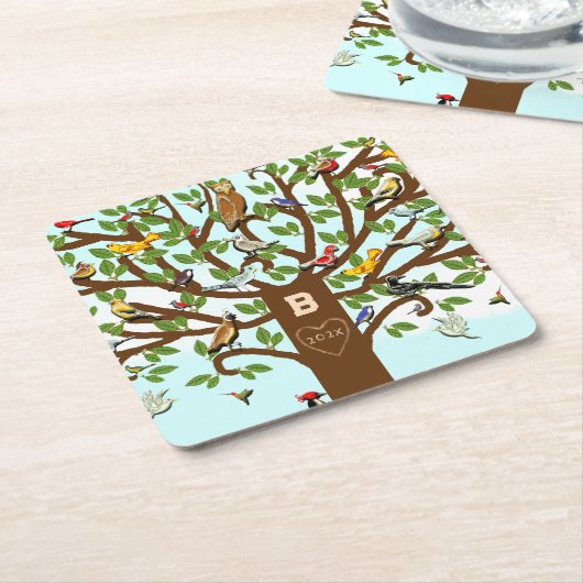 ファミリーパーソナライズされた懇親会 スクエアペーパーコースター (アングル)