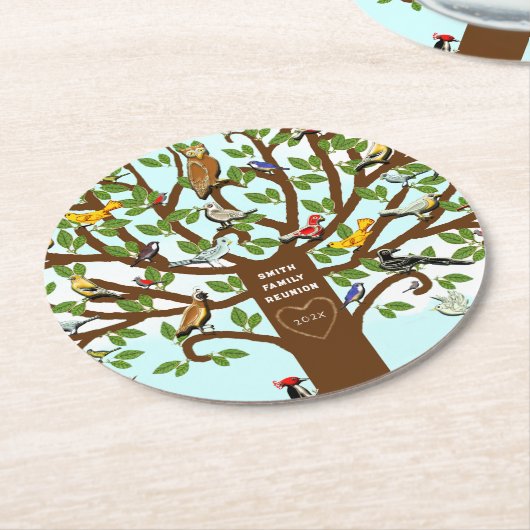 ファミリーパーソナライズされた懇親会 ラウンドペーパーコースター (アングル)
