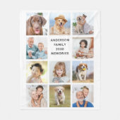 ファミリーパーソナライズされた11写真コラージュ フリースブランケット (正面)