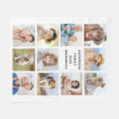 ファミリーパーソナライズされた11写真コラージュ フリースブランケット (正面(横))