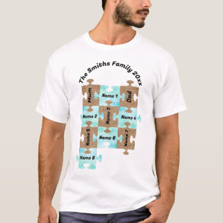 ファミリーパーソナライズされたTシャツ – 10個のパズル Tシャツ