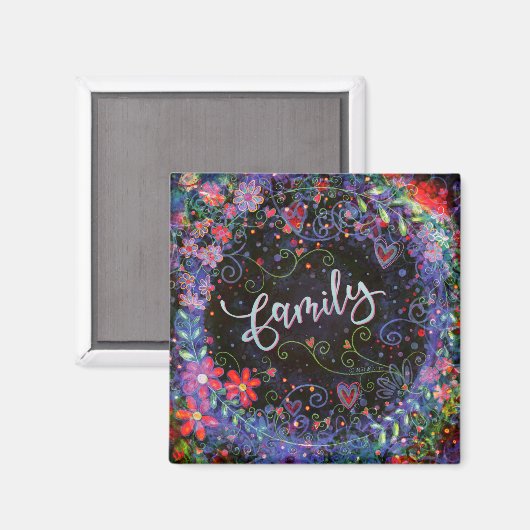 ファミリーパープルお洒落フローラインスパイアズトレンディー マグネット (正面/裏面)