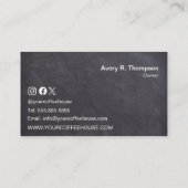 ファミリービジネスコーヒーショップのロゴカスタム 名刺 (裏面)