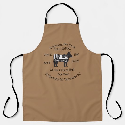 ファミリービジネスパーソナライズされたビーフファーム エプロン (正面)