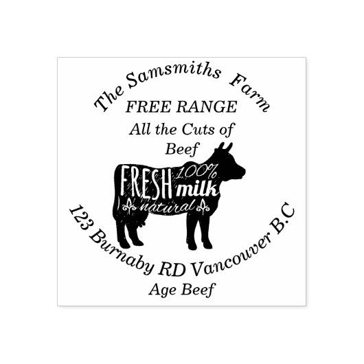 ファミリービジネスパーソナライズされたビーフファーム ラバースタンプ (インプリント)