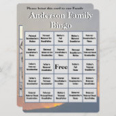 ファミリービンゴカードオレンジサンセットと山写真 (正面/裏面)