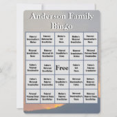 ファミリービンゴカードオレンジサンセットと山写真 (正面)