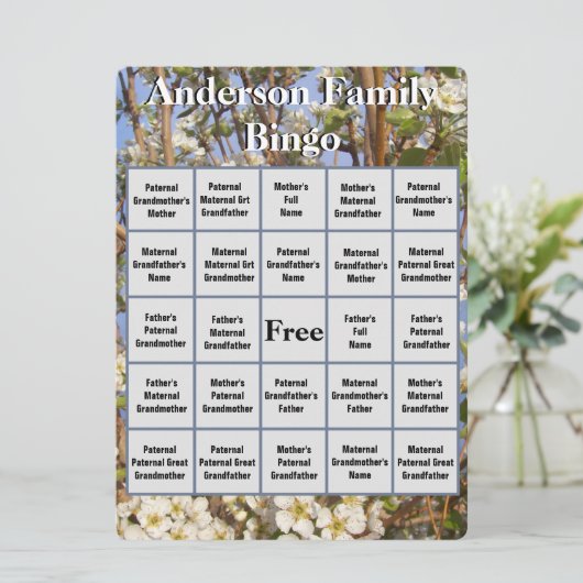 ファミリービンゴカードホワイト開花木の写真 (スタンド正面)