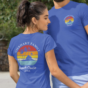 ファミリービーチクルーズ懇親会レトロマッチング Tシャツ