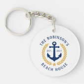 ファミリービーチハウスいかり金ゴールドローレルスター2サイド キーホルダー (正面)