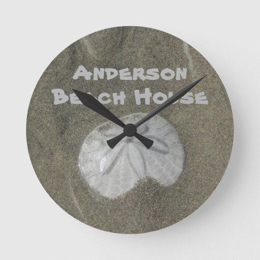 ファミリービーチハウスサンドドルフォトコースタルホーム ラウンド壁時計 (正面)