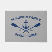 ファミリービーチハウスネーム航海のいかりオール ドアマット (正面)