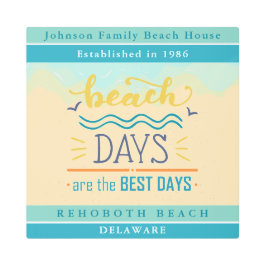 ファミリービーチハパーソナライズされたウス メタルプリント