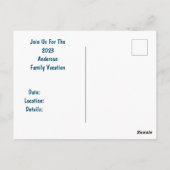 ファミリービーチバケーションサマーデスティネーション招待状 ポストカード (裏面)