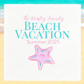 ファミリービーチバケーションスターフィッシュ スタンダードカクテルナプキン