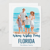 ファミリービーチフォトクリスマスカード水彩州 シーズンカード (正面/裏面)