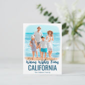 ファミリービーチフォトクリスマスカード水彩州 ポストカード (スタンド正面)