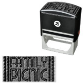 ファミリーピクニックおもしろいパーティーウィッカータイポグラフィスタンプ セルフインキングスタンプ (インサイチュ)