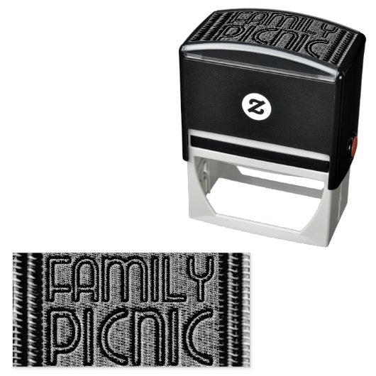ファミリーピクニックおもしろいパーティーウィッカータイポグラフィスタンプ セルフインキングスタンプ (インサイチュ)