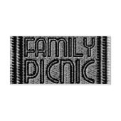 ファミリーピクニックおもしろいパーティーウィッカータイポグラフィスタンプ セルフインキングスタンプ (デザイン)
