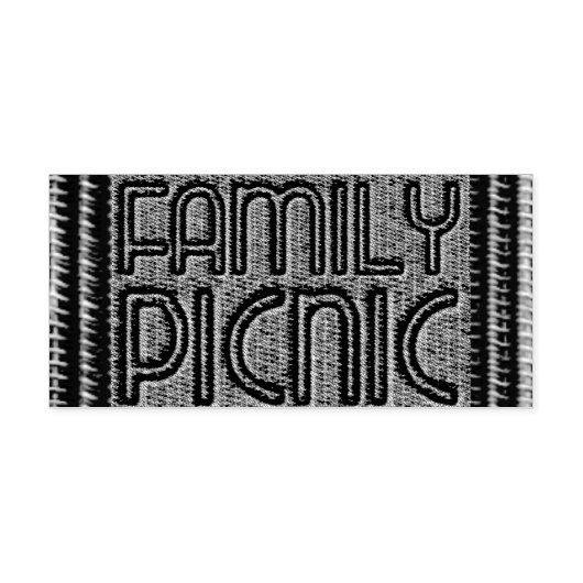 ファミリーピクニックおもしろいパーティーウィッカータイポグラフィスタンプ セルフインキングスタンプ (デザイン)