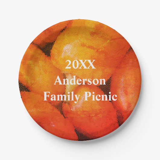 ファミリーピクニックオレンジモザイクチリピーパーズ懇親会 ペーパープレート (正面)