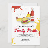 ファミリーピクニックサマーBBQカスタム 招待状 (正面)