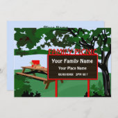 ファミリーピクニックパークランドスケープ招待状 招待状 (正面/裏面)