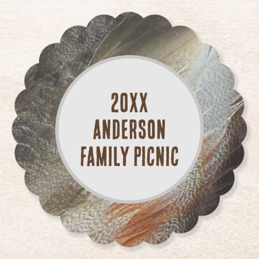 ファミリーピクニックフェザーフォト懇親会イベント ペーパーコースター (正面)