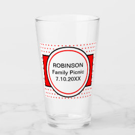 ファミリーピクニックレッド水玉模様 タンブラーグラス