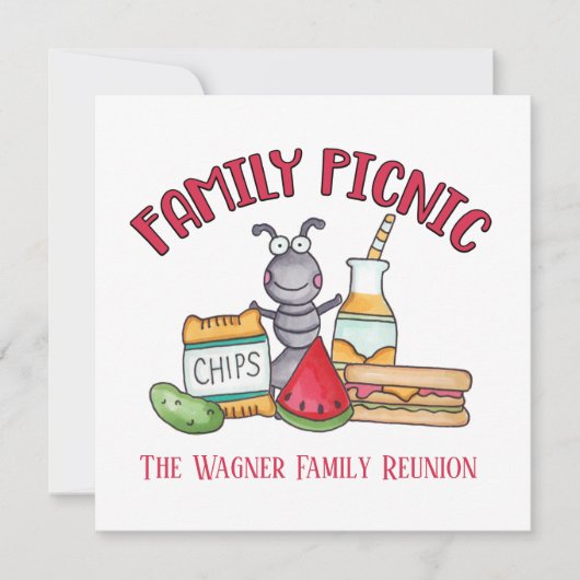 ファミリーピクニック懇親会追加文字 ノートカード (正面)
