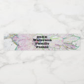 ファミリーピクニ芸術的ックラインスケッチフラワーフローラ ペットボトルラベル (シングルラベル)