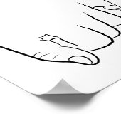 ファミリーピンキープロミッミニマルトラインアートキュートシンプル ポスター (角)