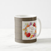 ファミリーファイト秋(名称オータムリースウォーターカラー) コーヒーマグカップ (正面右)