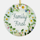 ファミリーファーストフローラデイジーチェーンガーカラフルデン セラミックオーナメント (正面)