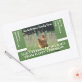 ファミリーファームおもしろいチキン写真テンプレートグリーン 長方形シール (封筒)