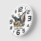 ファミリーファームアニマルウォールクロック ラウンド壁時計 (傾斜)