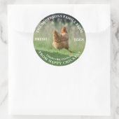 ファミリーファームカスタムーおもしろいチキン写真テンプレート ラウンドシール (バッグ)